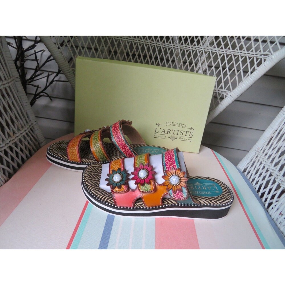 NWT Womens Rainbow Multi L'Artiste Spring Step Maryse Rbwm Sandals, 6.5 / 7 37